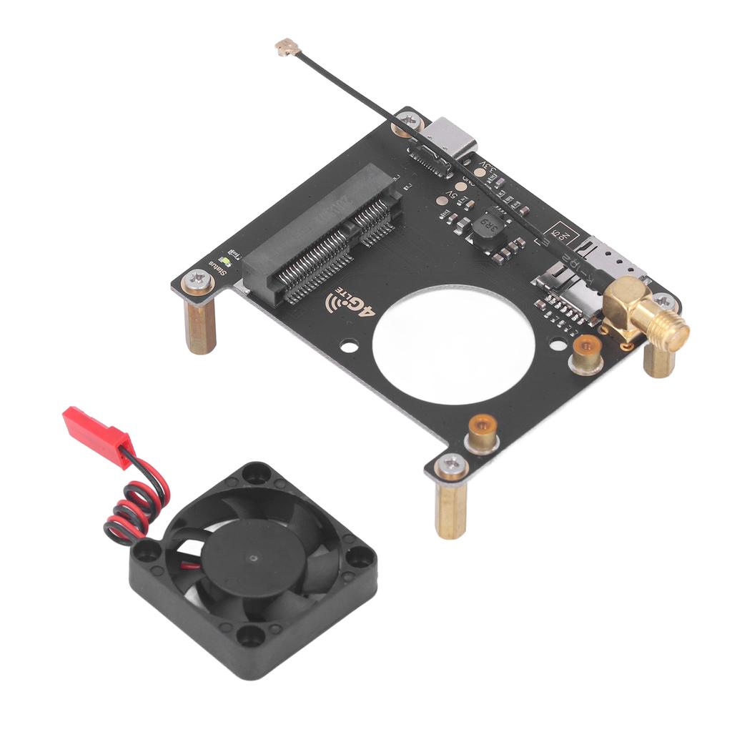 Плата расширения LTE 4G 3G, модуль передачи данных HAT с охлаждающим вентилятором для Raspberry Pi 4B 3B