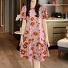 Zanzea Casual Round Neck Women Summer Loose Short Sleeve Floral Dress