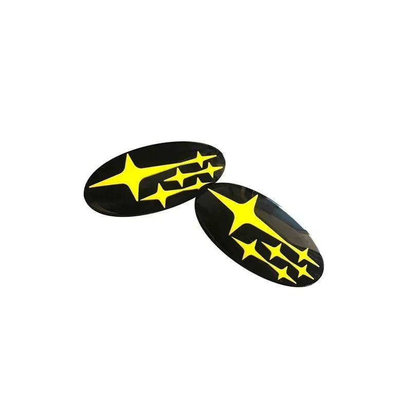 2pcs Acrylic Car Front Hood Emblem Cover For Subaru Forester 2017-2021 Rear Trunk Logo Badge Stickers Auto Decoration ge3