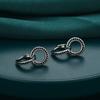 Black Stone Design Hoop Earrings Jewelry