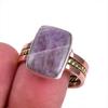Natural Tiffany Stone Gemstone Two Tone 925 Sterling Silver Gift Ring S.10 c6U82