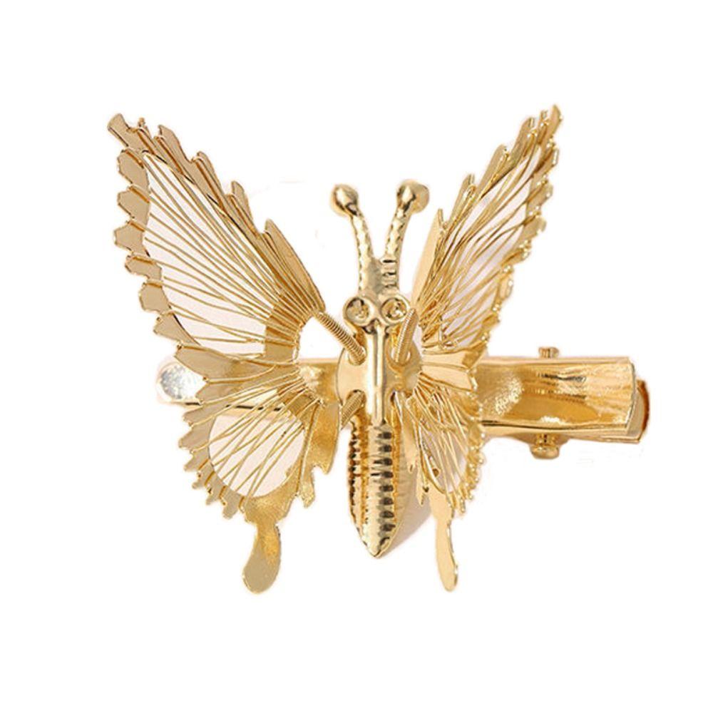 Gold Silver Moving Butterfly Hairpin Spring Hollow Out Butterfly Wings Butterfly Hair Clip Hair Decor Headdress Bangs Hairclip