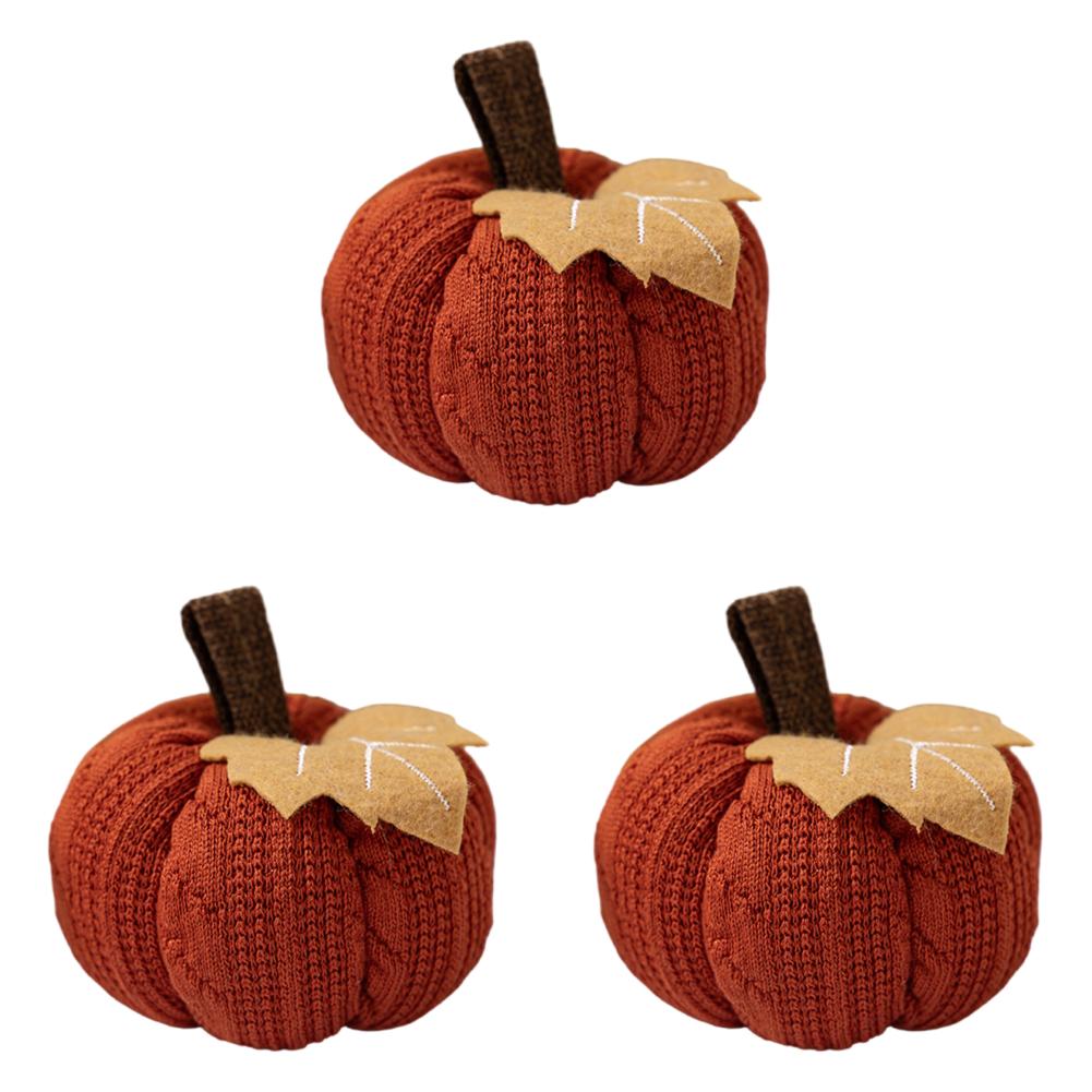 Faux Fall Decorative Crochet Pumpkins for Rustic Farmhouse Thanksgiving Harvest Halloween Table Centerpiece Mantel Kitchen Decor