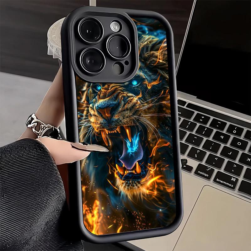 Чехол для телефона iPhone 17 Air 16E 15 16 Pro Max Лев Мужчина Король Чехол 14 Plus 13 12 Mini Мягкий Силиконовый Fundas