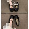 Literary and artistic low-heeled shallow mouth with Mary Jane small leather shoes commuting versatile Doudou shoes summer new single shoes