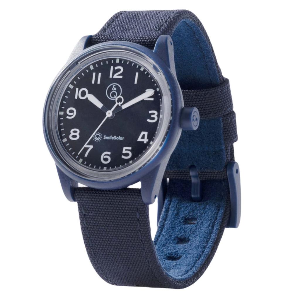 SmileSolar Smile Аналоговые Водонепроницаемые Часы Синие Q&Q (Q&Q Solar) Женские R01A-003JK на солнечной батарее