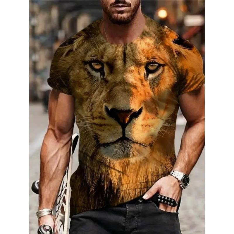 Мужская футболка с 3D-печатью, короткий рукав, круглый вырез, пуловер, повседневный топ