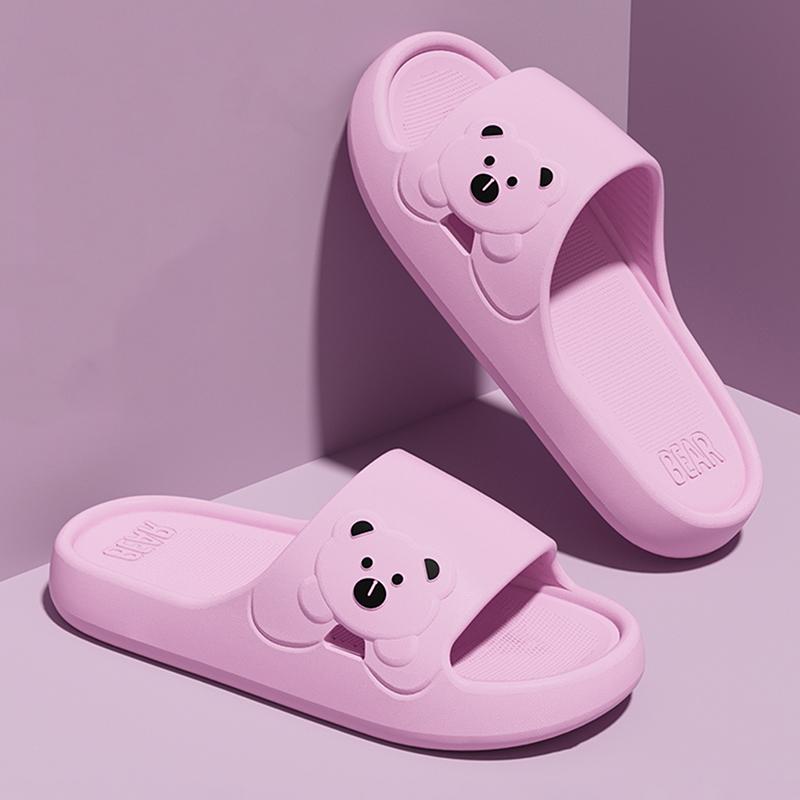 Милый медведь толстая платформа Eva тапочки женские мягкая подошва домашние тапочки для ванной женские облачные слайдеры нескользящие домашние тапочки