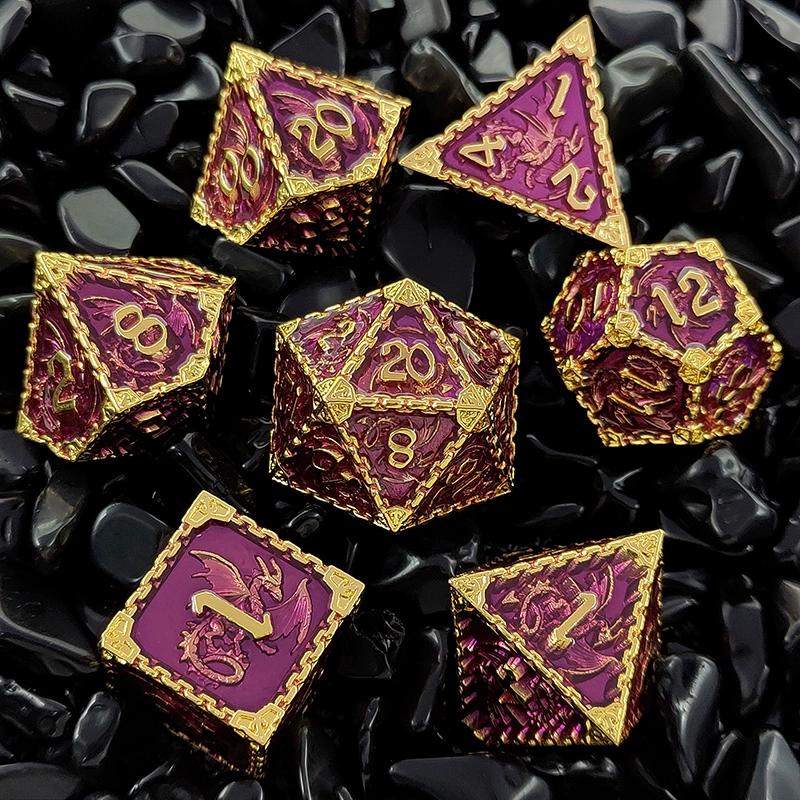 Metal coc running dice dnd dragons and dungeons multi-faceted rpg dice cthulhu d20 настольная игра