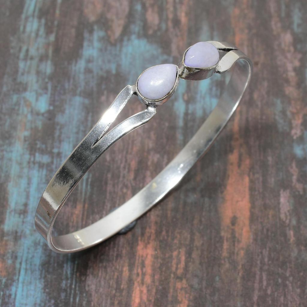 Щедрый Радужный Лунный Камень Драгоценный Камень Ручной Работы Стерлингового Серебра 925 Ювелирный Браслет Регулируемый