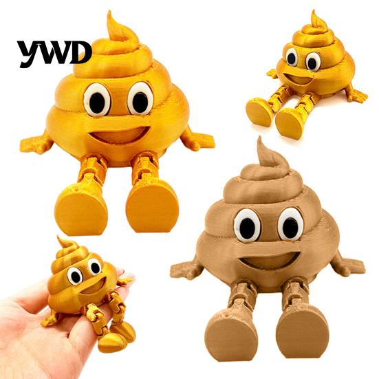 Забавный Офисный Гаджет 3D Печатная Фигурка Какашки, Сочлененная Мультяшная Поддельная Настольная Игрушка, Портативная Фигурка-Антистресс с Подвижными Суставами, Новинка-Прикол