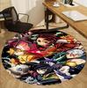 Demon Slayer Pattern Round Rug, Indoor/Outdoor Mat, for Picnic, Gameroom, Bedroom, Office, Living Room, Home Decor Carpet, Birthday Gift