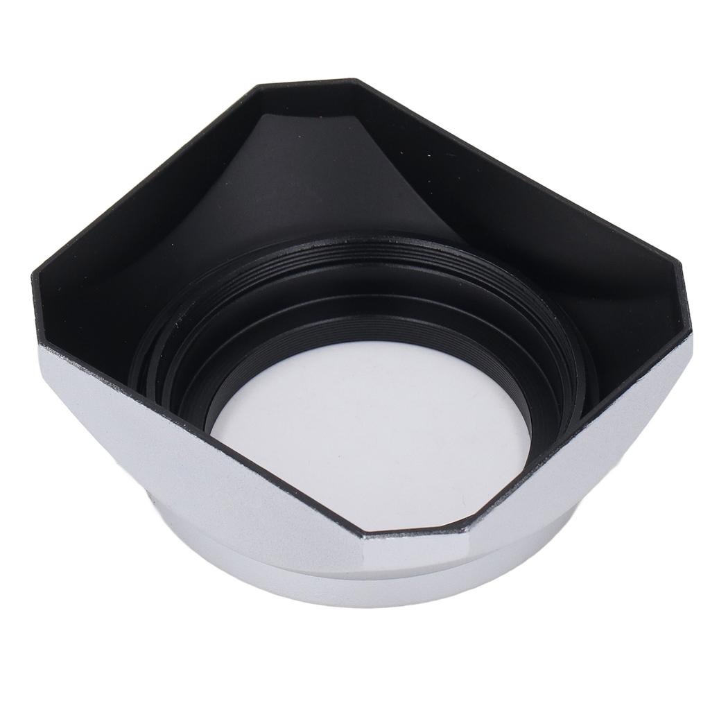 Lens Hood Silver Retro Square Lens Hood Shade for 40.5MM Digital Camera Mirrorless Camera Lens