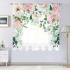 2 шт. Цветочный принт пряжи занавески, карниз для оконного оформления для спальни офиса кухни гостиной кабинета домашнего декора