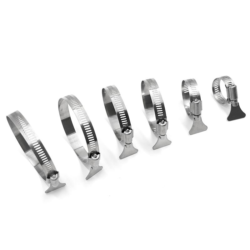 304 Stainless Steel 2/5/10Pcs/Lot Pipe Clamp Trachea Clamp Fixed Locking Clamp With Handle Throat Hoop Hand Twist Pipe