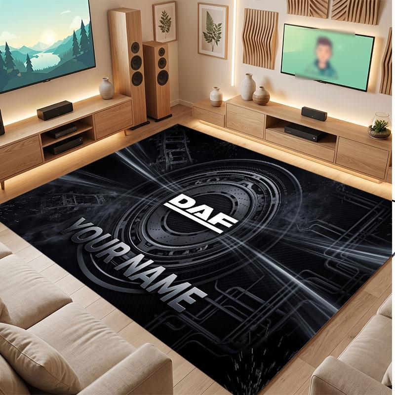 DAF Personalized Crystal Velvet Carpet, Customized Name Text Soft Anti‑Slip Rug for Living Room Bedroom