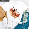 Watercolor Dance Gymnastics Print round Neck Casual T-shirt Short Sleeve Creative Fashion Summer Polyester Blend polyester fabri