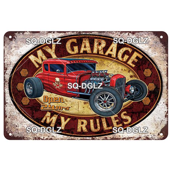 SQ-DGLZ винтажная металлическая вывеска, классические автомобили, жестяная вывеска, тарелка для гаража, магазина, домашний бар, дверь, Настенный декор, наклейка, украшение, табличка, постер