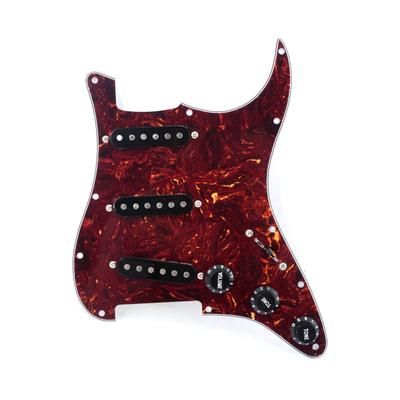 Musiclily Basic пикгард с набором звукоснимателей SSS для электрогитар Fender ST Stratocaster, набор 'черепаховый', 11 отверстий, предварительно распаянные синглы, узор,