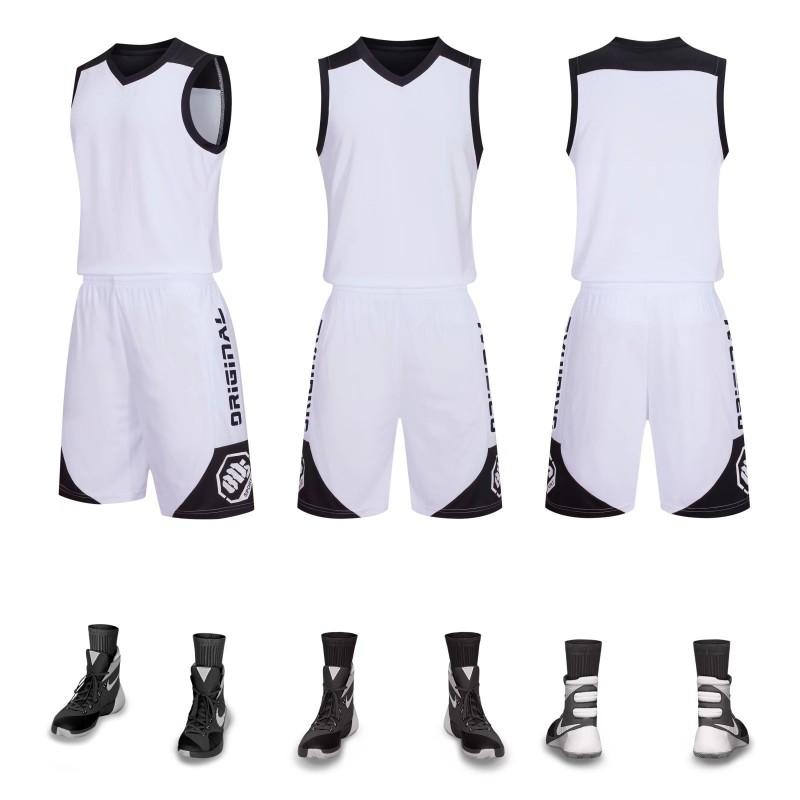 Mens Basketball Uniform Set Breathable Synthetic Jersey Shorts Youth Training Sports