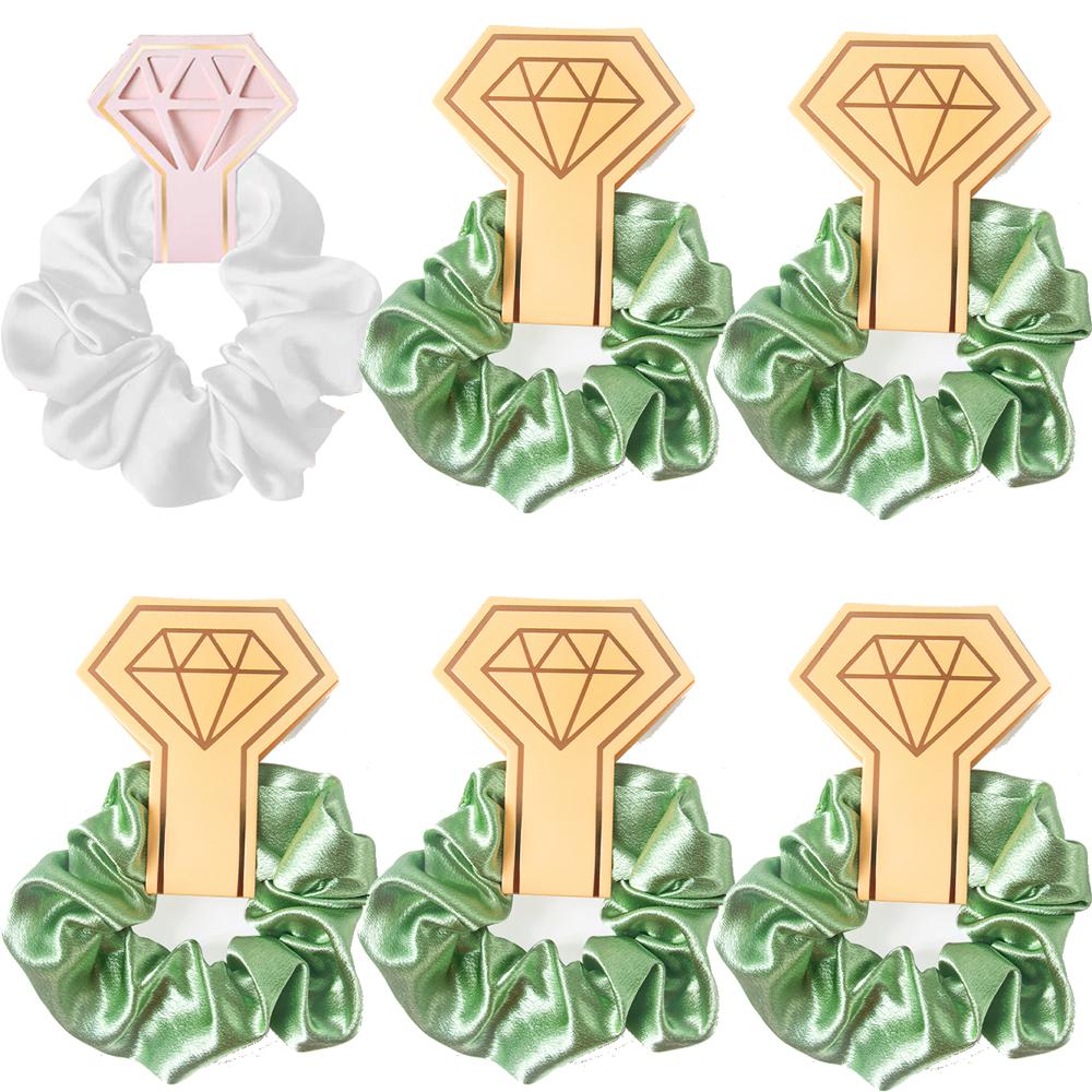6pcs Satin Scrunchies Girls Elastic Hair Band Ponytail Holder Ties Rubber Bands Bride Bridesmaid Accessories Wedding Supplies