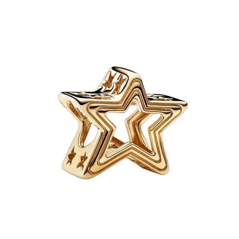 Роскошный золотой цвет серии S925, стерлинговое серебро, классический блестящий кулон «Древо жизни», подходит для оригинального браслета, подарок «сделай сам»