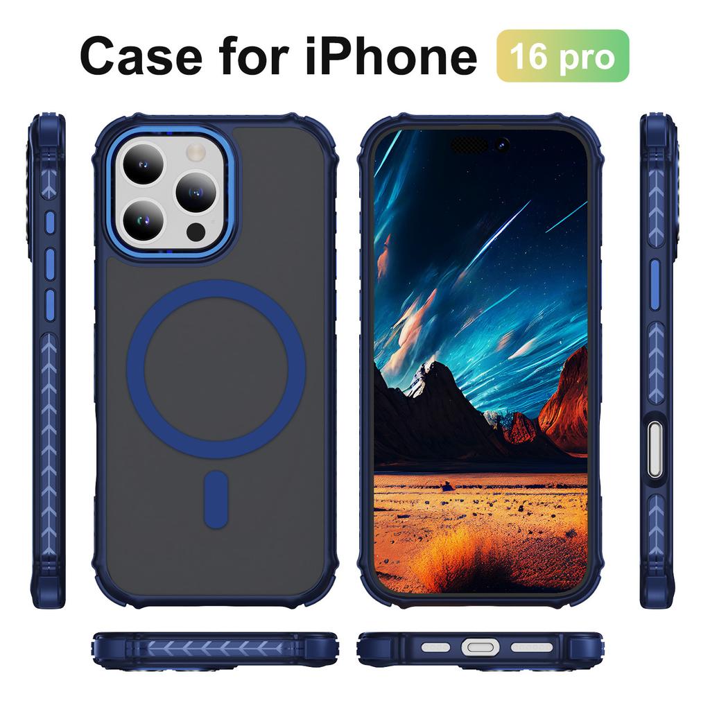 Ударопоглощающая магнитная адсорбция Magsafe для чехла для телефона Apple 15 с защитой от падений, приятный на ощупь, противоскользящий чехол для телефона IPhone 16 Pro