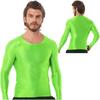 Mens Long Sleeve Shiny Glossy Yoga Sport Shirts Compression Gym Workout T-Shirt Tops