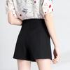 Women's Wide-Leg High-Waist A-Line Shorts - Spring/Summer, Loose Fit, Black/White, All-Match Style