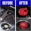 4Pcs Engine Oil Cap Brake Fluid Cap Wiper Washer Cap Radiator Cap Cover Trim Set, Aluminium Alloy Engine Oil Cap Cover Decorative Set Accessories for