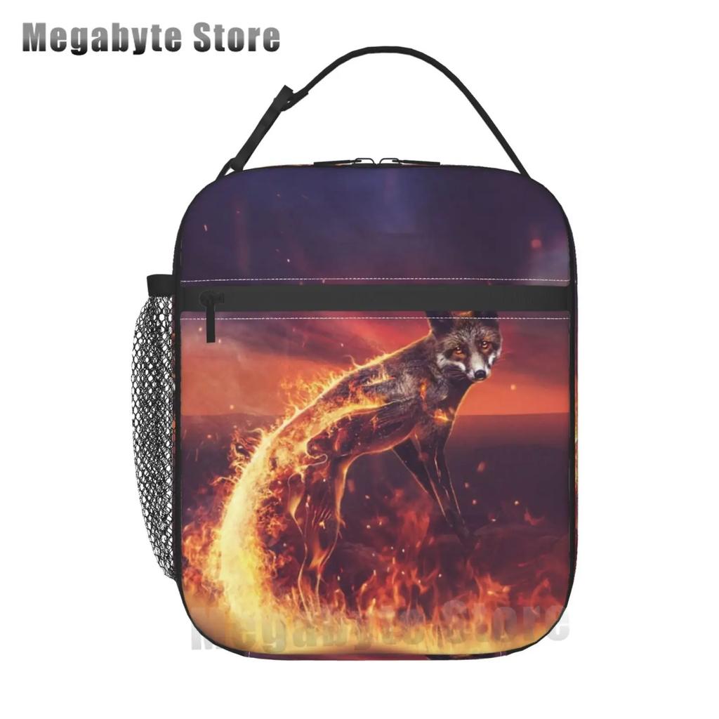 Foxes Autumn Fox Милый оранжевый многоразовый ланч-бокс для офиса, школы, пикника, пляжа, герметичная сумка-холодильник, сумка для ланча