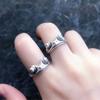 Bohemian for Women Artistic Design Vintage Opening Ring Resizable Frog Finger Ring Silver Color