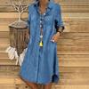 Plus Size Women's Denim Dress Solid Color Plus Size Casual Skirt