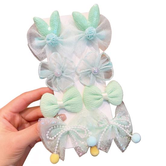 8 шт. Заколки для волос Сетчатая пряжа Бант Цветок Декор Заколки для волос Мультяшные