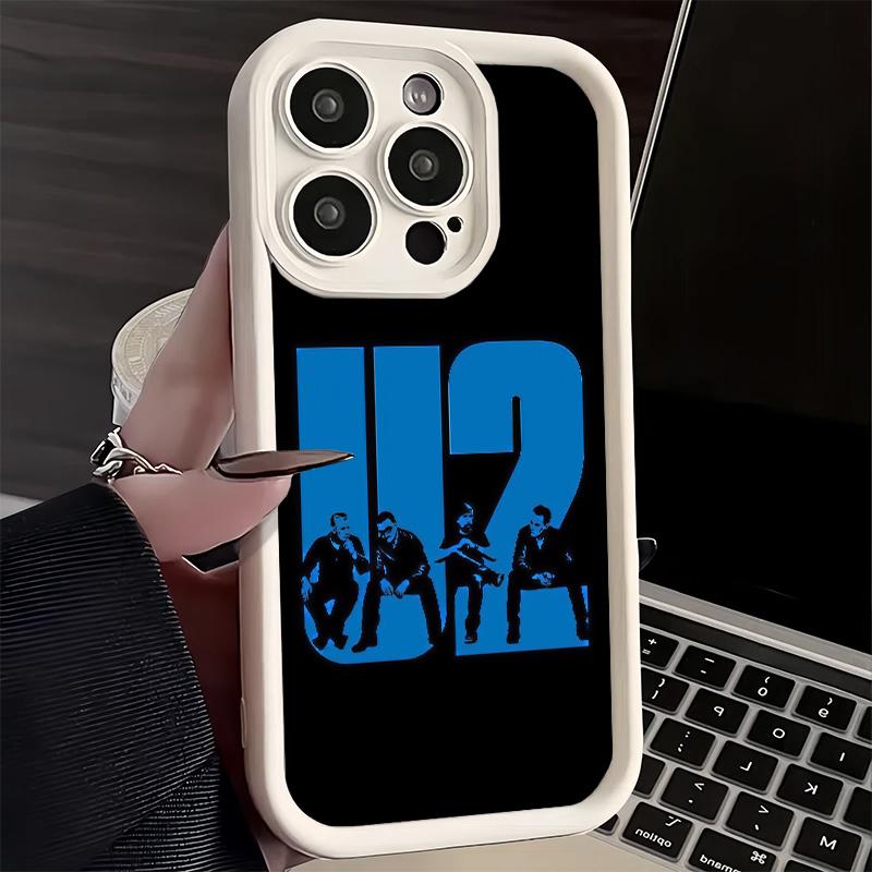 Чехол для телефона iPhone 17 Air 16E 15 16 Pro Max U-U2 Обложка Rock Band 14 Plus 13 12 Mini Мягкий силиконовый чехол Fundas