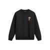 Li Ning Daily Prosperity Series Embroidered Anti-Static Loose Pullover Sweatshirt Unisex Sweatshirt Black AWDU051-2