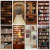 3D Vintage Bookshelf Door Stickers Library Bookcase Home Bedroom Wallpaper Decal Removable Waterproof Self Adhesive Poster Mural