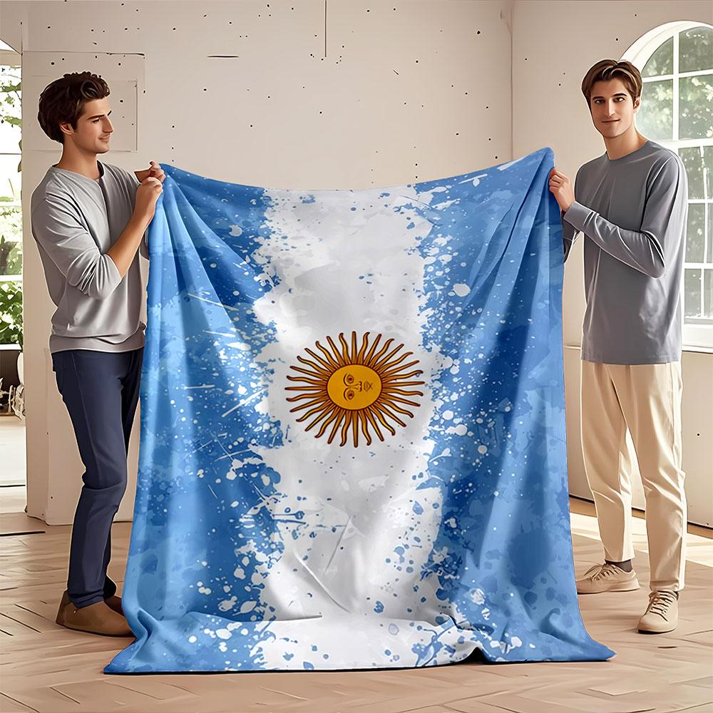 Argentina Flag Art Blanket for all seasons blanket lunch break throw gift