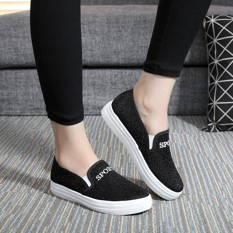 Fashion Loafers Black 2024 Flat Women Footwear Ladies Shoes Canvas Luxury 39 Trends Shoe A New Arrival Chic Elegant Offer Low Price In