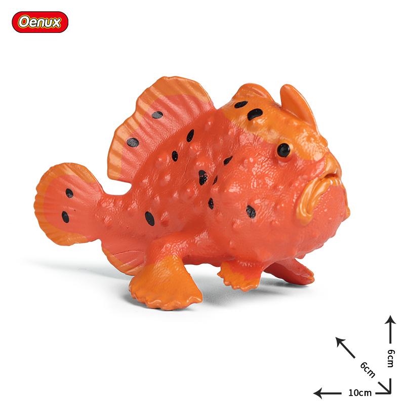 Oenux Модель Морские Животные Фигурки Экшн Океанские Рыбы Парусник Окунь Групер Лосось Фигурки для Аквариума ПВХ Обучающая Детская Игрушка
