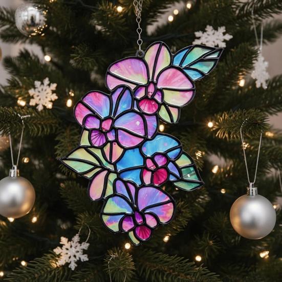 Yousheng Suncatcher Acrylic Stained Glass Effect Butterfly/Dragonfly/Fairy Ornament Window Hanging Decor Holiday Gift for Women Mom Grandma