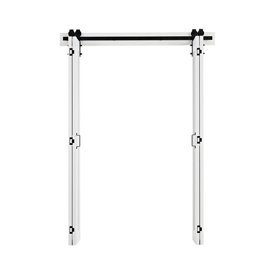 Bifold Barn Door, 1219 x 2134 mm, MDF Bi-Fold Sliding Closet Doors, Hardware Kit Included, H-Frame Space-Saving Design, Pre-Assembled Panels for