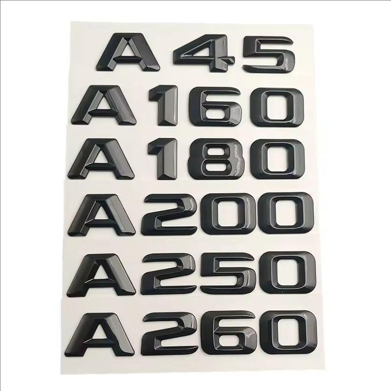 AAZD1 3D ABS Черный Хром Буквы на Автомобиль Для A35 A45 A160 A180 A200 A220 A250 Эмблема Логотип Значок Наклейка на Задний Багажник Аксессуары