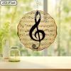 Notes Iron Wind Chime Modern Geometric Design Durable Metal Wind Bell for Patio Home Decor