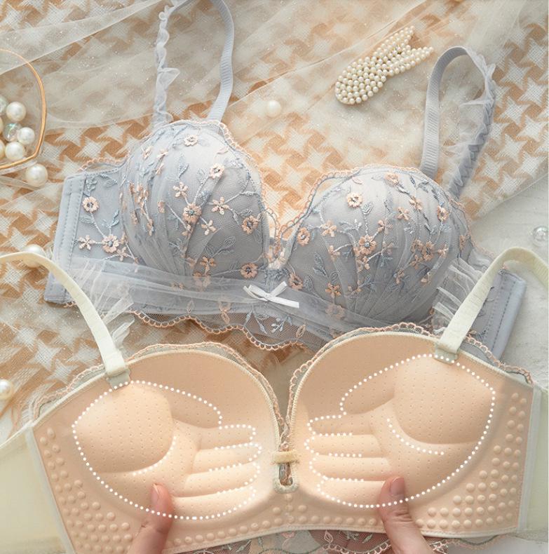 Кружевной пуш-ап комплект для маленькой груди - Без косточек, регулируемый, бесшовный