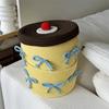 Woven Miscellaneous Basket Cartoon Coffee Table Box Cute Bow Storage Box  Desktop Storages