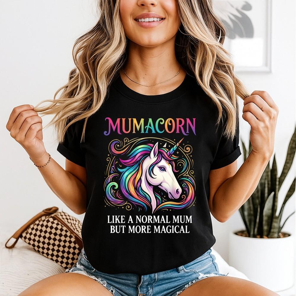 Mothers Day Mumacorn Unicorn Face Unisexs T Shirt For New Mums Apparel