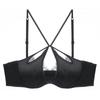 Sexy Satin Cross Strap Beauty Back Underwear Eyelashes Lace Thin Bra Soft Steel Ring Gathering Breathable Bra Cover