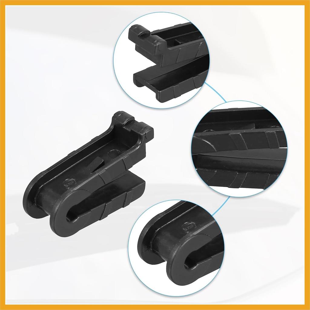 Universal Front Wiper Blade Arm Adapter Clip J Hook Type C - Pack of 4 Black Replacement