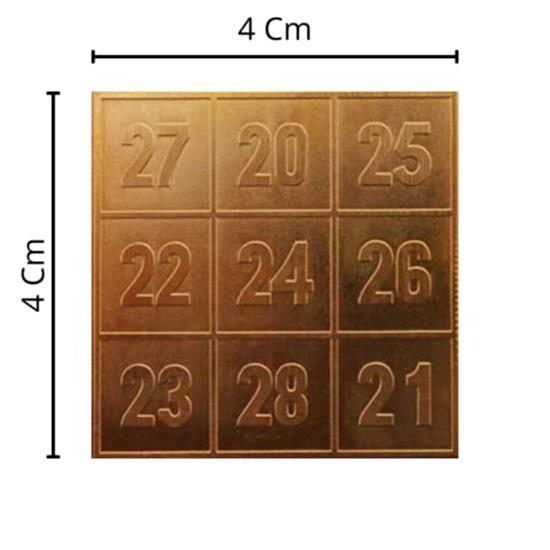 Pure Copper Metal Kubera Yantra for Wealth and Prosperity with Numerical 72, Card of Abundance for Wallet, Lucky Yantra Pooja Item